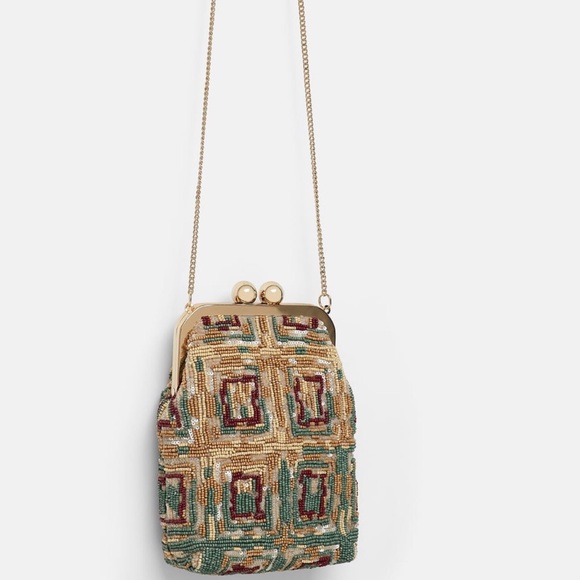 Zara Handbags - Zara Beaded Crossbody bag with clasp NWTS